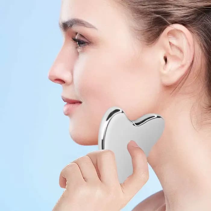 1 pièces en acier inoxydable Gua Sha grattoir masseur pour visage cou corps Guasha outil de Massage soins de la peau