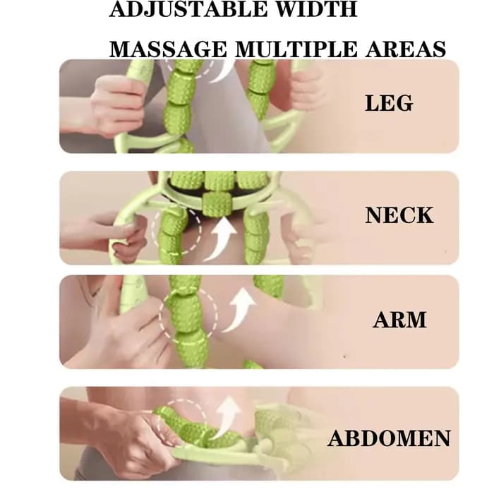Un rouleau de massage multi-rouleaux à 9 grilles qui roule pour apaiser les muscles