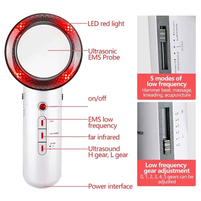 Masseur corporel ultrasonique infrarouge 3 en 1 EMS