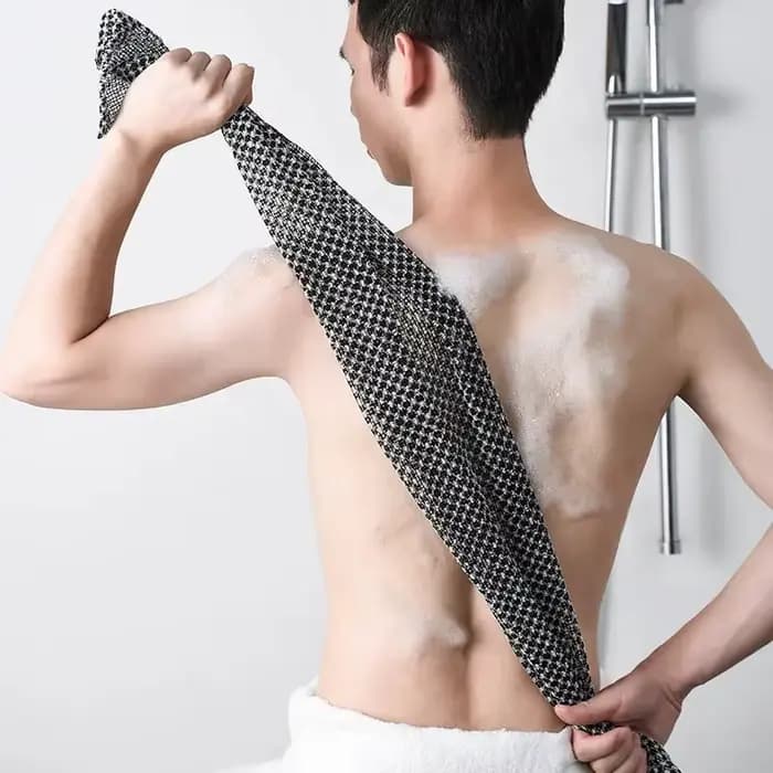 Serviette de bain exfoliante ultra longue pour le dos