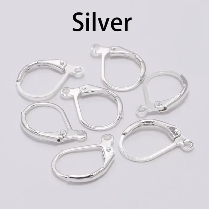 Lot de 20 crochets de boucles d'oreilles, 15x10mm, or, noir, français, paramètres de fil, Base pour bricolage, boucles d'oreilles, résultats de fabrication de bijoux
