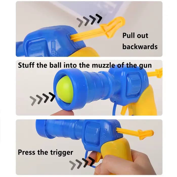 Jouets amusants pour chat, balle en peluche extensible, Mini pistolet de tir, jeux interactifs, jouet d'entraînement pour chaton, chat, Pom Pom, balles en peluche