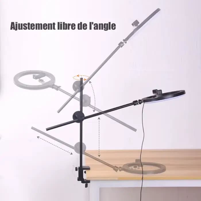 BFOLLOW bras de flèche support de prise de vue aérienne support de pince de bureau pour téléphone portable support de tablette caméra magnétique haut vers le bas vidéo