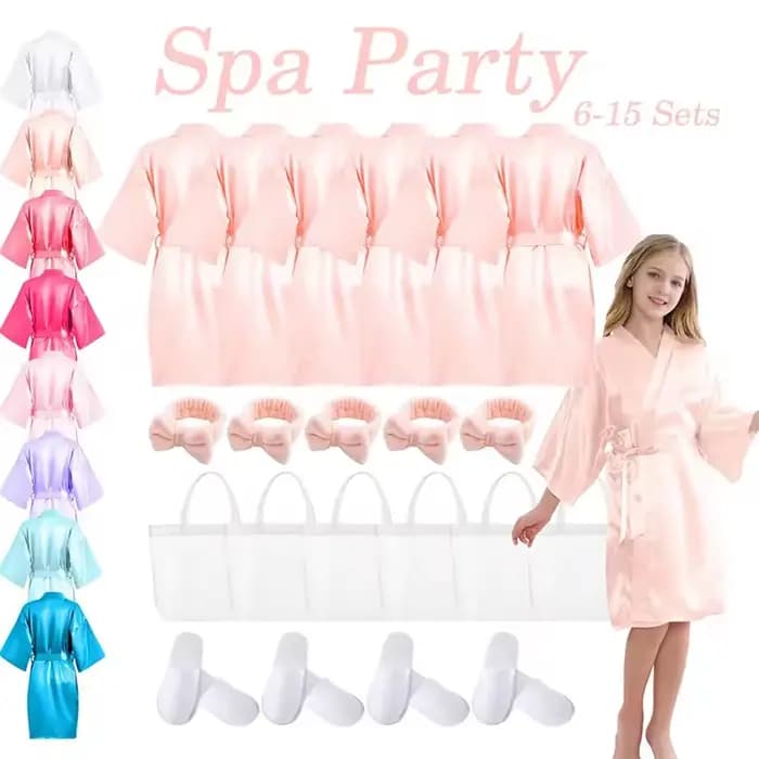 Robes de Spa Sirène pour Filles, Kimonos, Robes de Chambre, Fournitures et Cadeaux pour Fêtes d'Anniversaire d'Enfants, Soirées Pyjama, Pédicure et Soins des Pieds