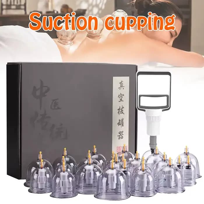 Ensemble de thérapie par ventouses médecine chinoise physiothérapie