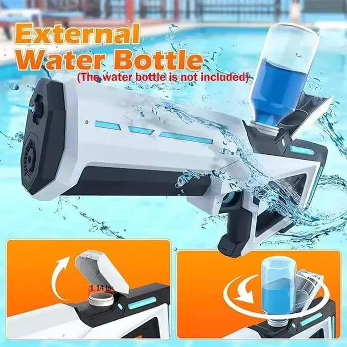 Pistolet à eau électrique pour adultes, puissant, à aspiration automatique, idéal pour l'été, la plage, la piscine, le jardin, les jeux en plein air