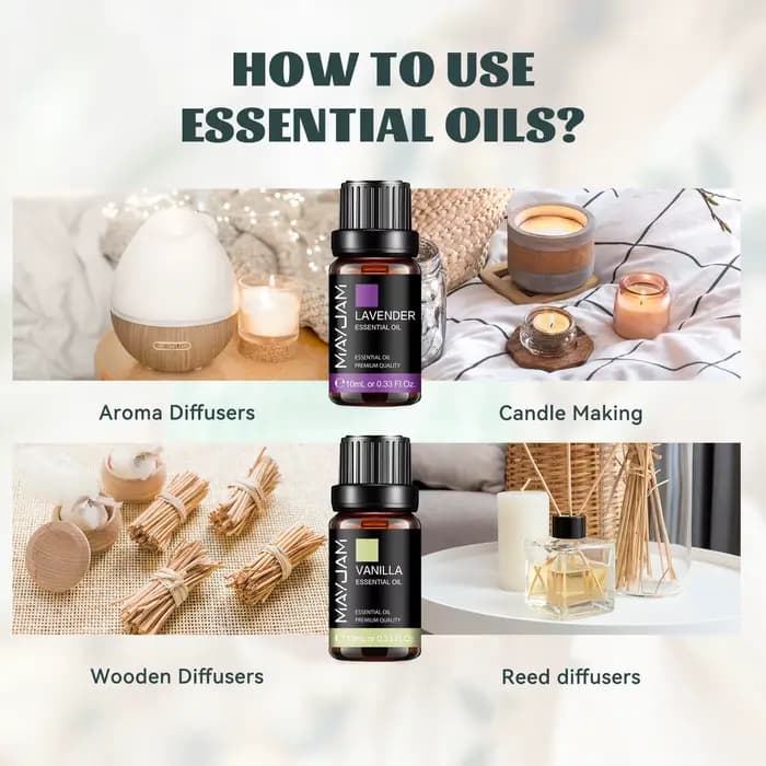 MAYJAM 10ML huile essentielle lavande jasmin Eucalyptus vanille bois de santal bergamote romarin citronnelle cannelle