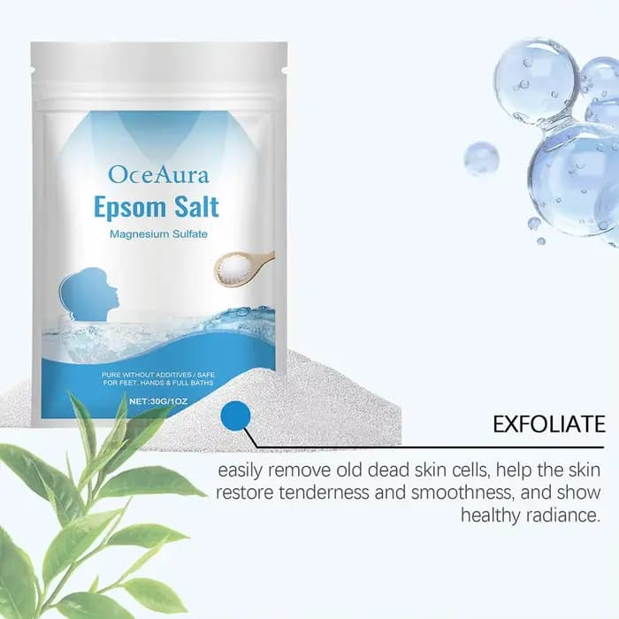 Epsom sel magnésium sulfate hydratant exfoliant pur naturel pieds mains bain corps Relaxation soulagement musculaire détox soins de la peau