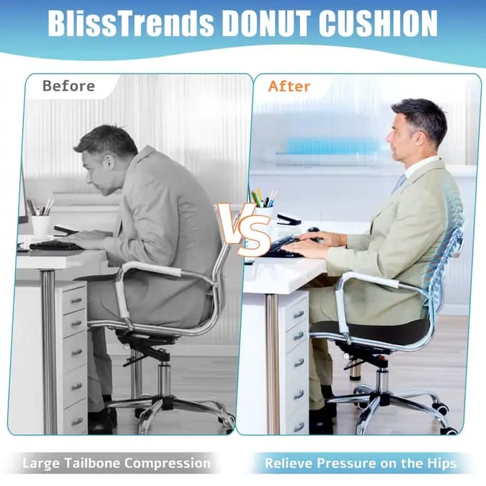 Coussin en forme de donut pour hémorroïdes et coccyx – pour soulager la douleur – sciatique