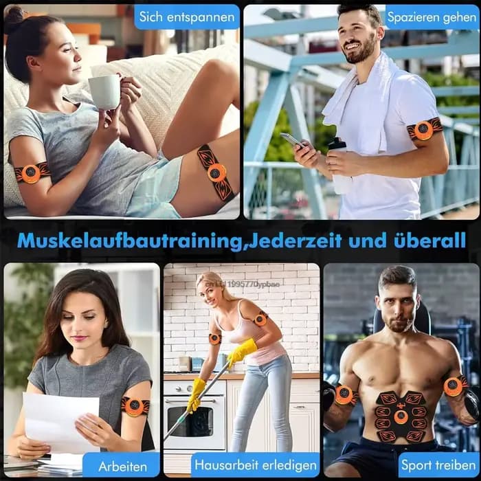 Ceinture de stimulation musculaire EMS pour abdominaux avec entraîneur de taille - Électrique