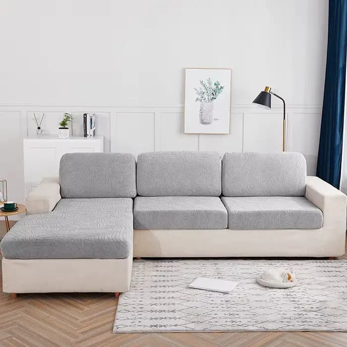 Housse de coussin de siège Jacquard résistant à l'eau imperméable élastique gris housse de canapé pour salon protecteur de meubles extensible pour animaux de compagnie enfants housse amovible anti-pou