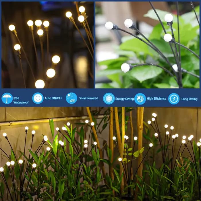 6/8/10 LED lampes de jardin à énergie solaire luciole lumières extérieures étanches vibrantes oscillantes pour la décoration de voie de Patio