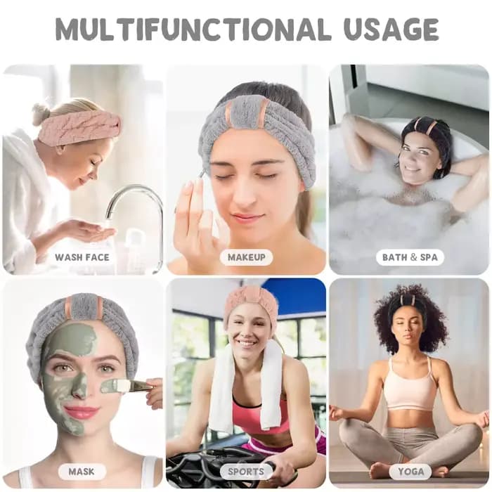 Bandeaux Spa bandeaux pour le visage bandeaux de maquillage élastique Terry tissu bandeau pour les femmes lavage visage maquillage douche Yoga sport
