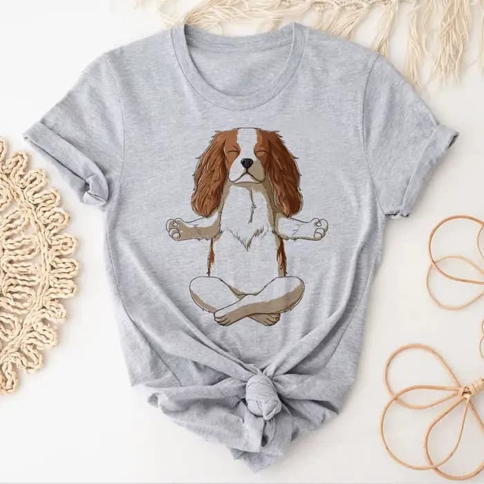 T-shirt graphique pour femme, vêtements Harajuku, Cavalier, King Charles, Spaniel, chien, fille, manga drôle