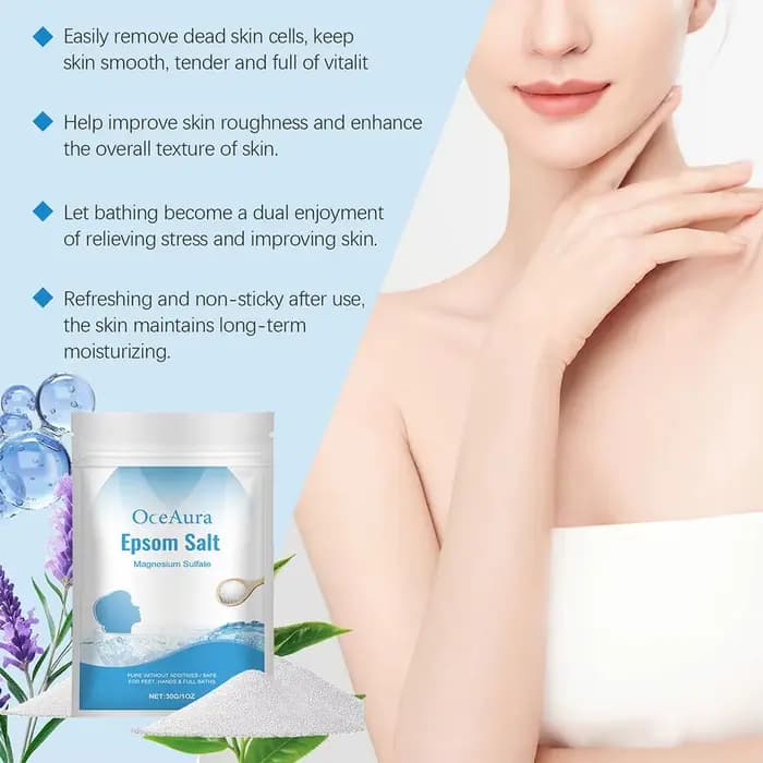 Epsom sel magnésium sulfate hydratant exfoliant pur naturel pieds mains bain corps Relaxation soulagement musculaire détox soins de la peau
