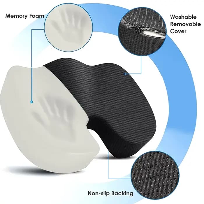 Coussin de siège Coccyx en mousse à mémoire de forme