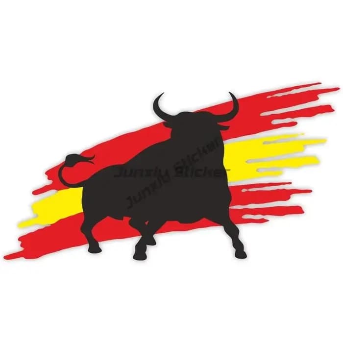 Autocollants créatifs en PVC avec drapeau d'Espagne, carte et emblème de taureau pour voiture, camion, vélo, casque, mur, fenêtre, réfrigérateur, table, accessoires de décoration