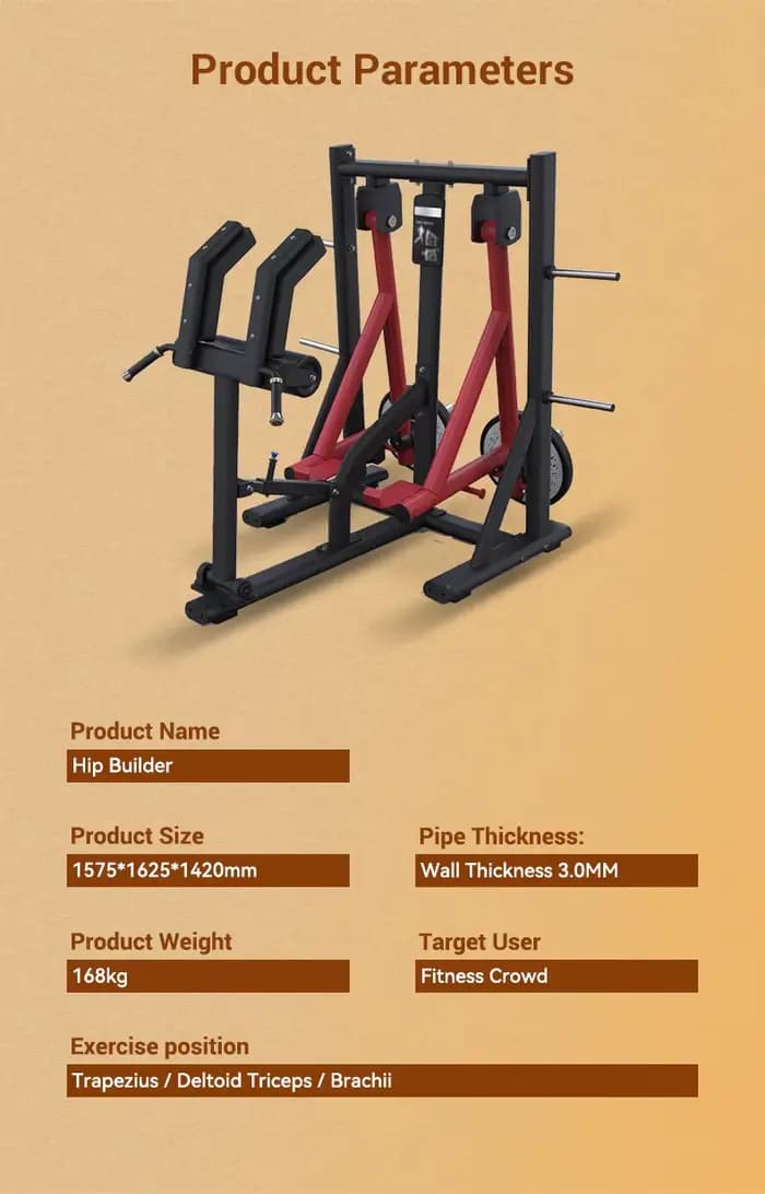 Appareil de musculation en acier à charge de plaques pour la formation des hanches