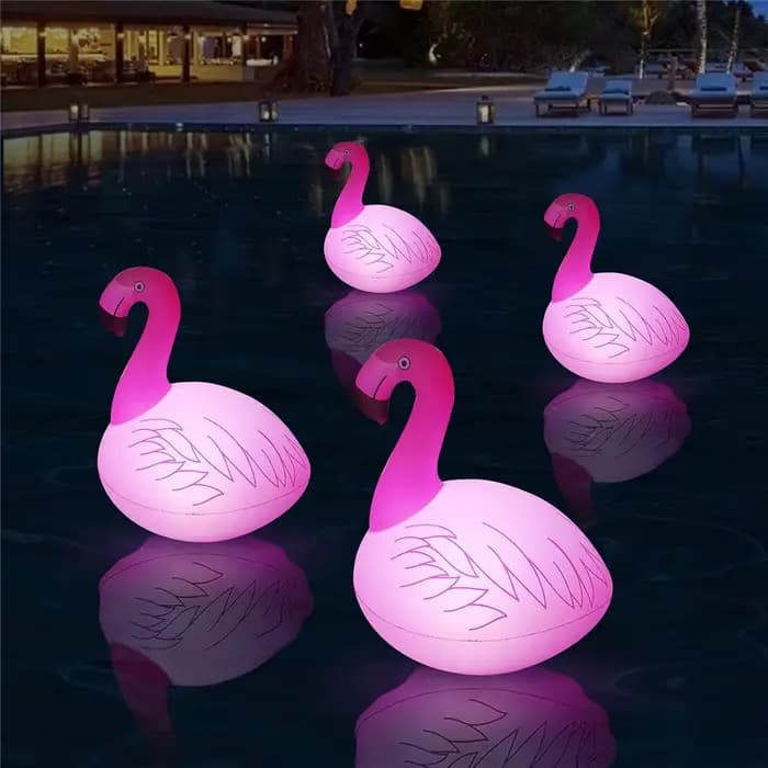Flamingo flottant piscine lumières à énergie solaire, IP67 étanche lueur LED flamant piscine lumière pour jardin piscine fête décor