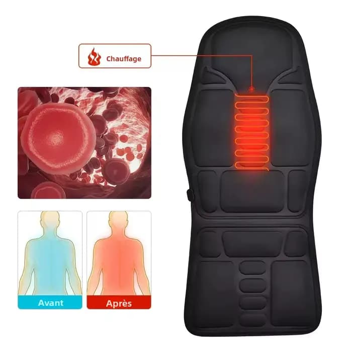 Coussin de massage vibrant pour voiture et maison – Soulagement de la fatigue pour le cou