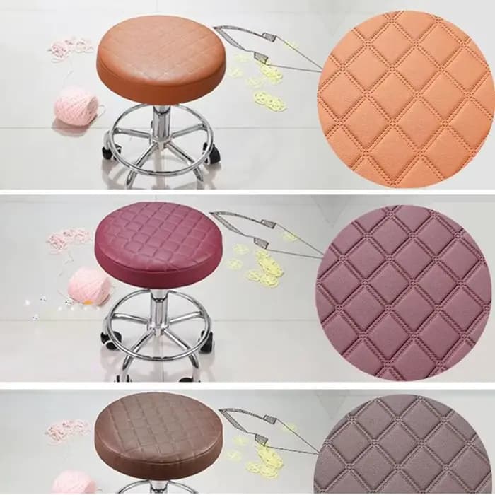 Juste de Protection de Chaise Ronde en Cuir PU, Épaisse et artificiel astique, Imperméable, pour Tabouret de Bar, Petit Coussin de Siège