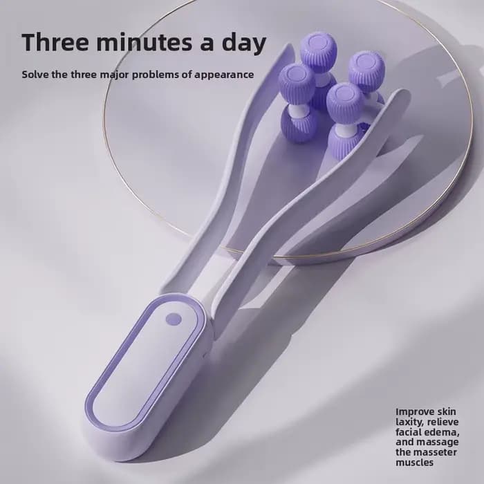 Masseur facial à rouleaux portable multifonctionnel favorisant l'absorption des produits