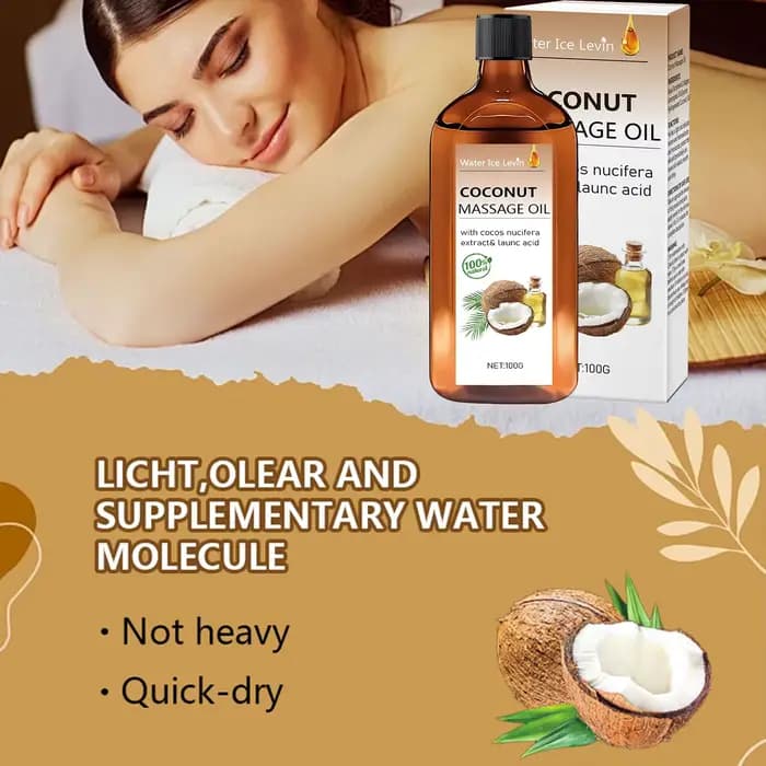 Huile de Massage Coco 100% Naturelle | Nutrition Intensive pour Peau Sèche en Hiver | Texture Fondante Non Grasse