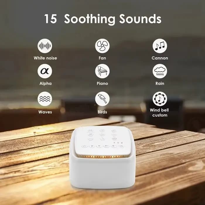 Machine à bruit blanc rechargeable avec 30 sons apaisants et lumière chaude pour un meilleur sommeil