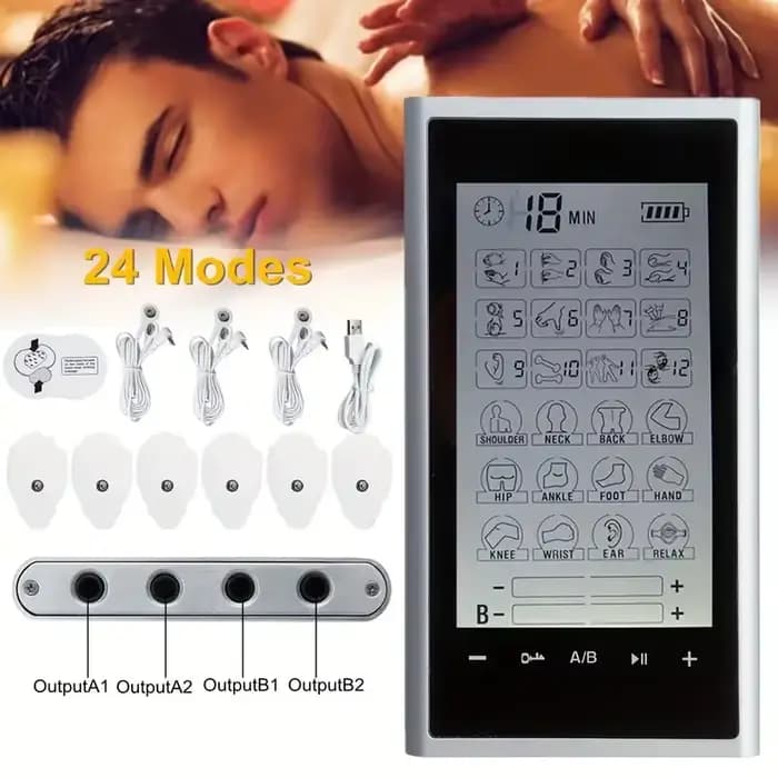 Stimulateur musculaire Tens 24 modes électrique EMS Acupuncture Massage corporel thérapie numérique Machine