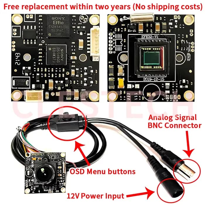 CLESTacétone-Microscope de surveillance de maintenance analogique, caméra 4140 673 800TVL Tech 1/3 "Sony CCD Effio HD Chip Circuit Board, DIY TV