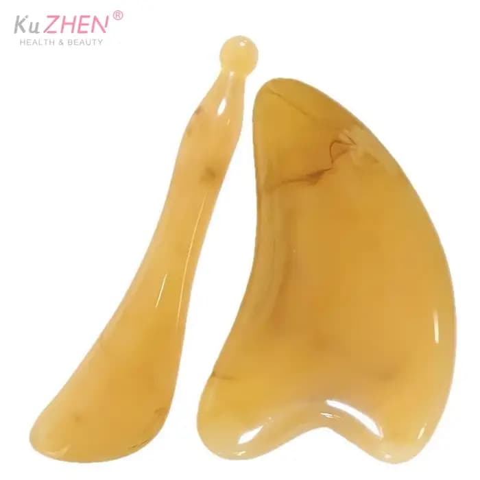 Ensemble de massage Gua Sha en corne de bœuf naturelle