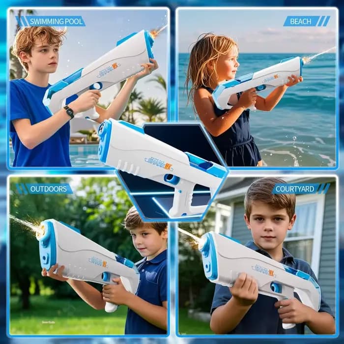 Pistolet à eau électrique à absorption automatique pour adultes, tir simulé, tir continu, lanceurs d'eau, jouet d'été pour enfants