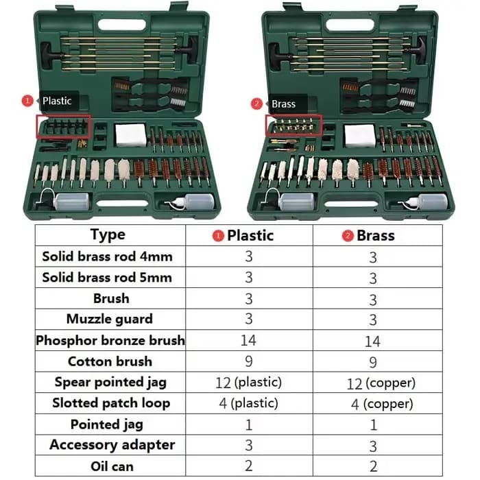 Kit de nettoyage universel pour armes à feu, 58 pièces, brosse de nettoyage pour armes à feu, fusil de chasse professionnel