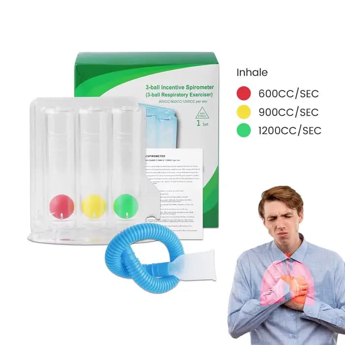 Appareil d'entraînement de capacité d'exercice de respiration profonde à 3 balles