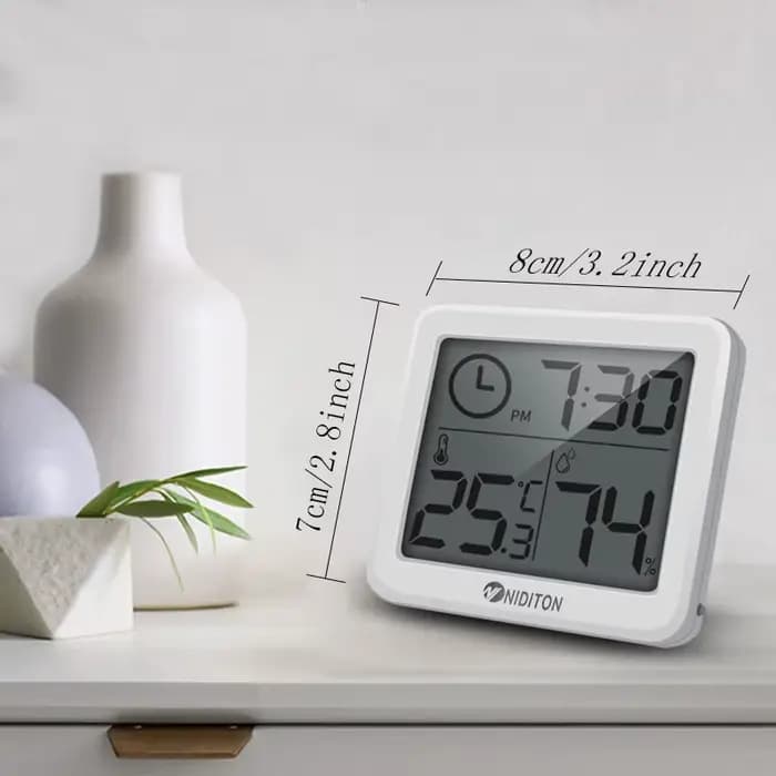 NIDIBOU- Horloge numérique de bureau avec température et humidité, horloges murales pour la maison, la cuisine, le bureau, les décorations