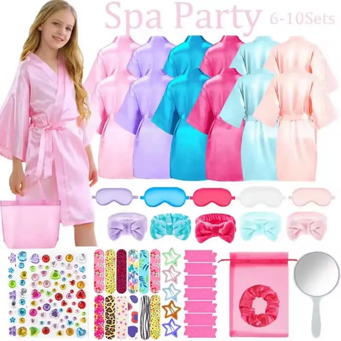 Robes de Spa Sirène pour Filles, Kimonos, Robes de Chambre, Fournitures et Cadeaux pour Fêtes d'Anniversaire d'Enfants, Soirées Pyjama, Pédicure et Soins des Pieds
