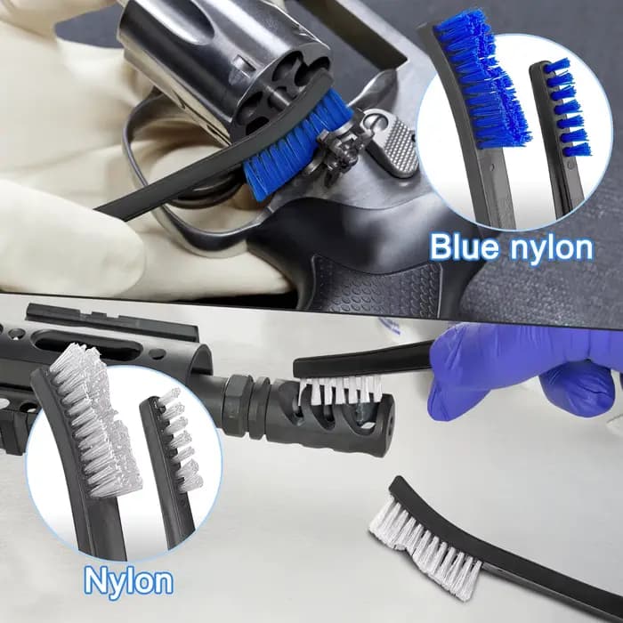Lot de 5 brosses de nettoyage de pistolet à double extrémité, brosses en nylon et en fil de laiton, kit universel de nettoyage d'armes à feu, accessoires de chasse