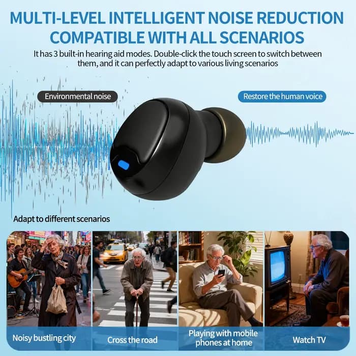 Aide auditive avec contrôle par application Bluetooth, rechargeable, pour la surdité, haute qualité, ajustement invisible, réduction du bruit, Audifonos