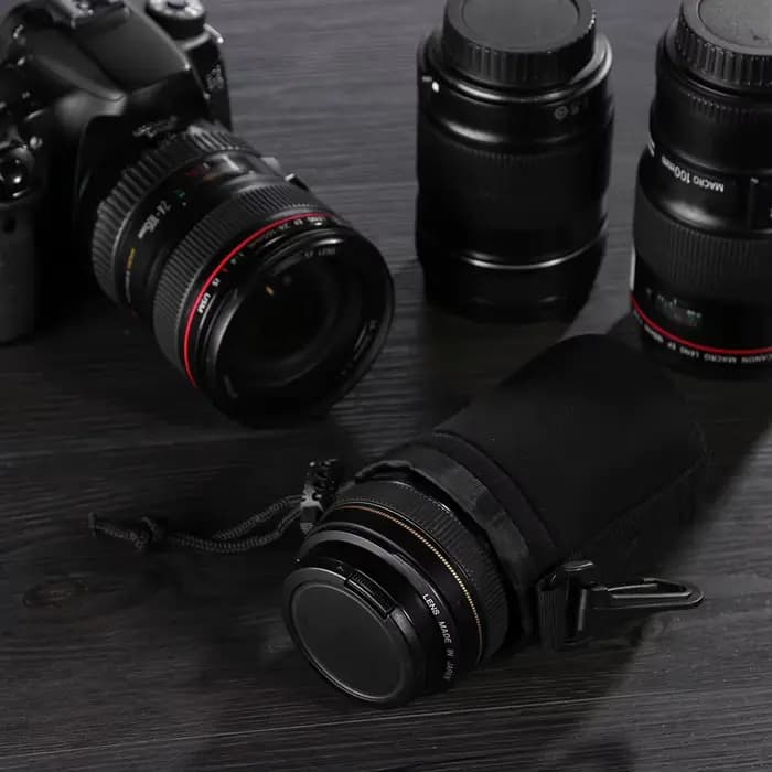 Pochette d'objectif d'appareil photo néoprène étanche souple caméra vidéo pochette d'objectif étui pour Canon Sony pour la plupart des appareils photo reflex numériques
