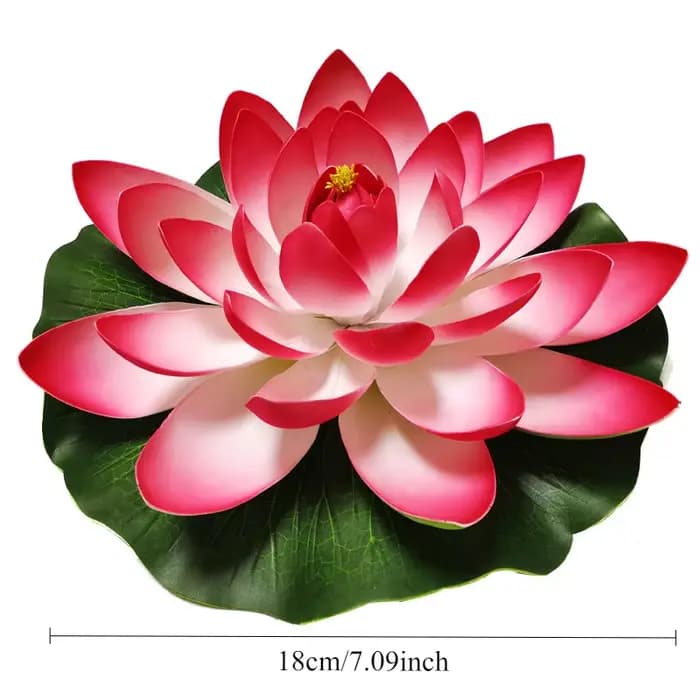 Décoration de piscine de fleurs artificielles, feuille de Lotus et de Lotus, aménagement paysager de plantes vertes, accessoires flottants pour aquarium, nénuphar, 1/2 pièces