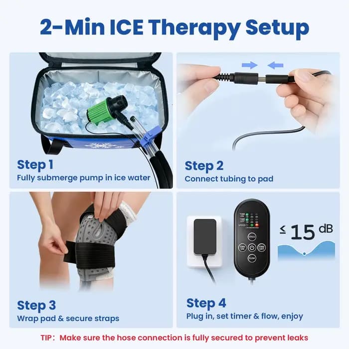 Système de cryothérapie à pompe silencieuse pour compression par le froid