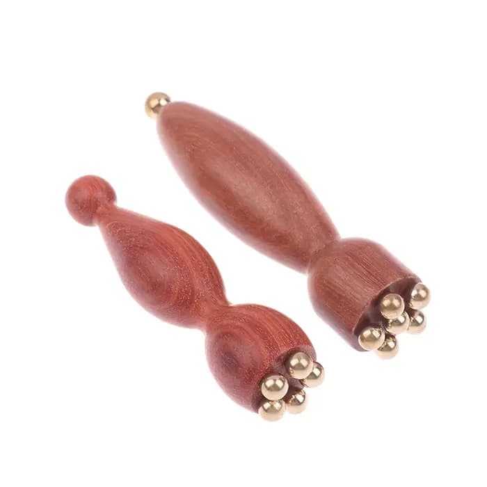 Pépine de Lotus portative beauté professionnelle en laiton et palissandre Gua Sha outil de Relaxation des yeux méridiens de taches Massage des points d'acupuncture