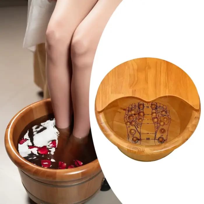 Baril de baignoire de pieds en bois avec couvercle