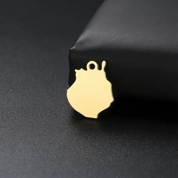 5 pendentifs solides en acier inoxydable avec carte de la Canarie (Espagne, Îles Canaries) pour la fabrication de bijoux DIY (bracelets, boucles d'oreilles, colliers)