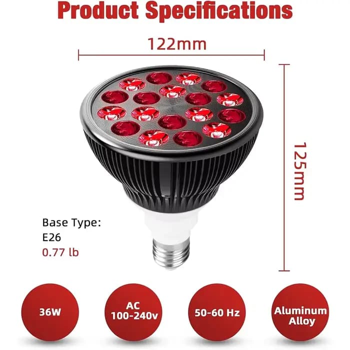 Lampe de luminothérapie rouge pour le visage, dispositif de luminothérapie infrarouge pour les articulations musculaires, outils de santé de la peau des instituts oto, 54W, 660nm, 850nm