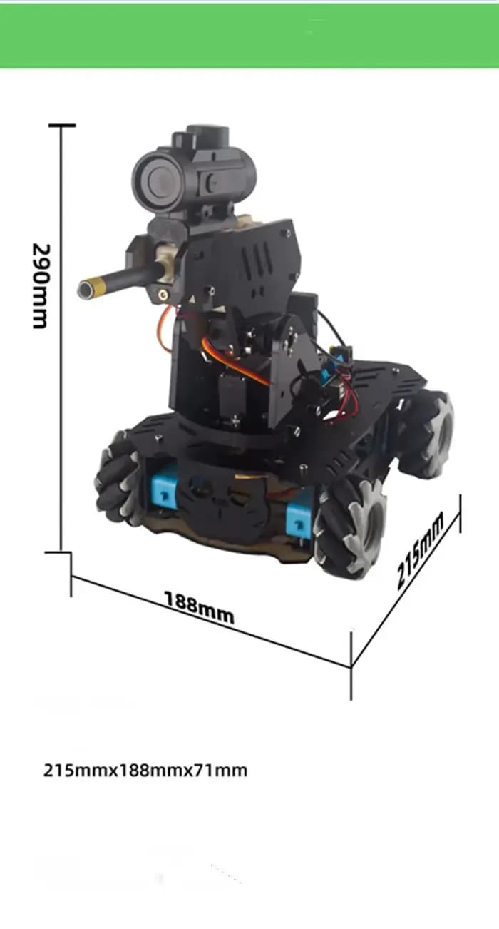 Pistolet à tête laser pour robot RC, précieuse roue versiWheel mécanique, châssis de bataille de voiture compatible avec Raspberry Pi, robot Ardu37ESP32, bricolage
