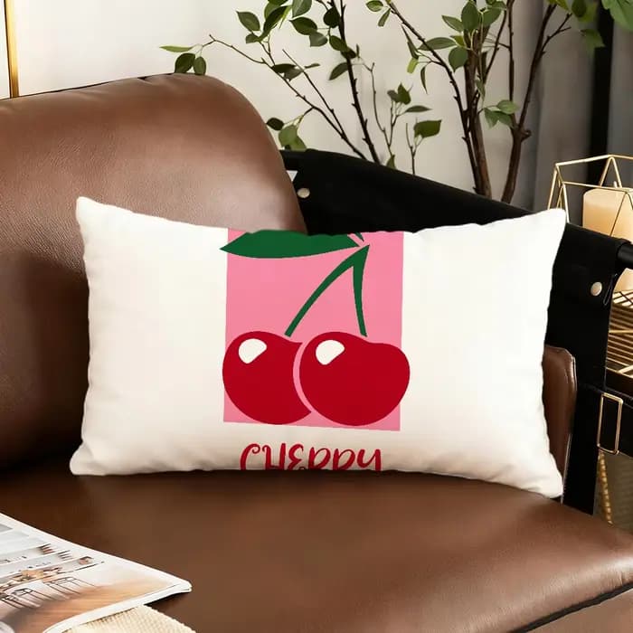 CHERRY – housse de coussin rectangulaire, dessin animé, pour la maison, le canapé, le salon, le dortoir, le chevet, cadeau de fête