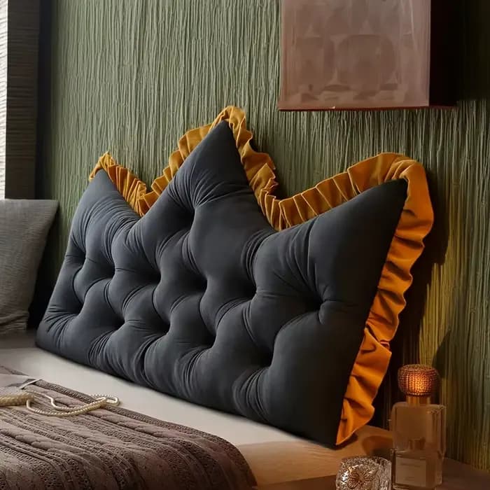 Coussin de dossier capitonné Extra Large avec bordure à volants