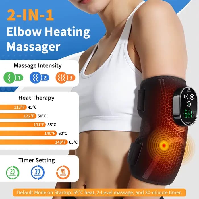 Attelle de massage chauffante sans fil pour coude