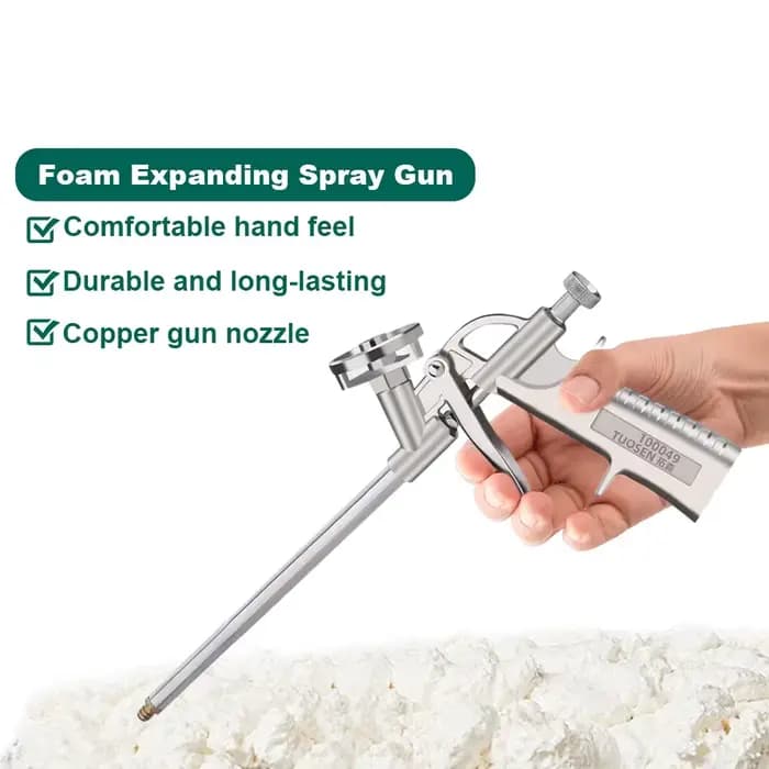 Pistolet professionnel en mousse de polyuréthane – Construction entièrement métallique pour une application précise de scellant et des projets de bricolage